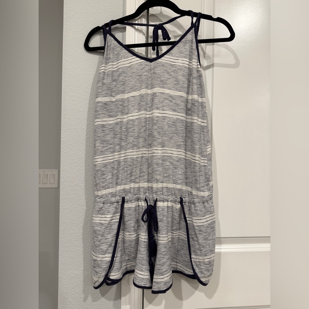 Roxy Navy and White Striped Jumpsuit